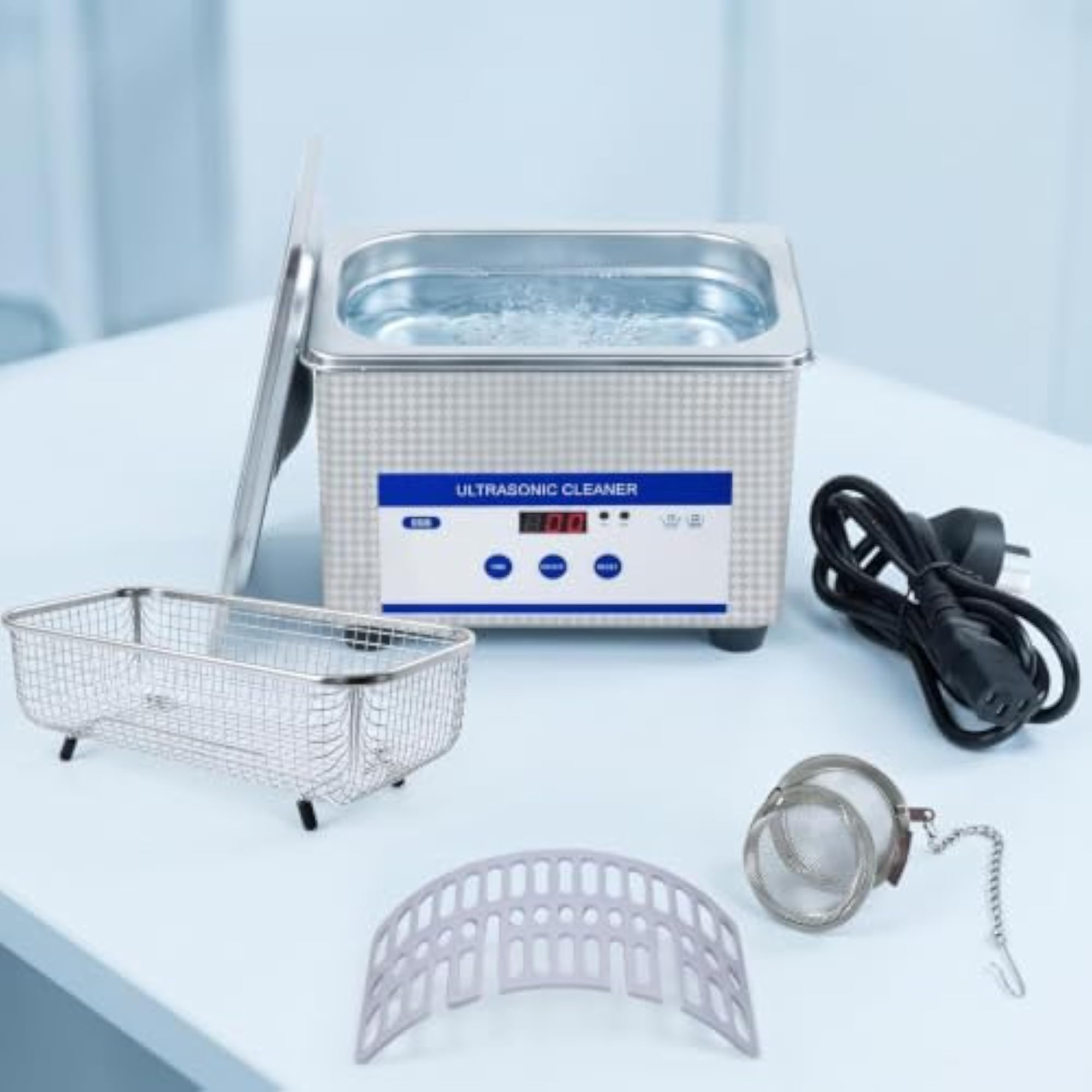 Sonication Cleaner with Basket, Digital Display